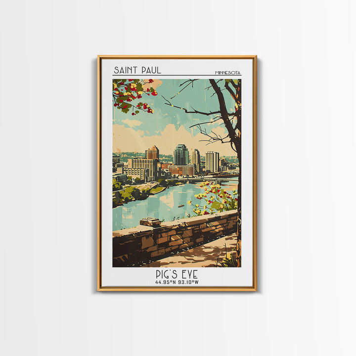Saint Paul Minnesota Travel Poster, Framed Canvas Print, City Travel Poster, Vintage City Poster, Retro Travel Print, Retro Wall Art