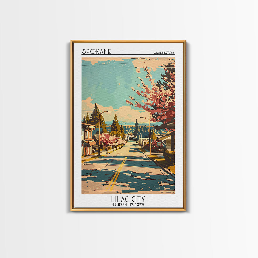 Spokane Travel Poster, Canvas Print, City Travel Poster, Travel Wall Decor, Travel Prints, Home Office Decor, Wall Art, Travel Decor