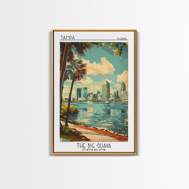 Tampa Florida Travel Poster, Canvas Print, Travel Wall Art, City Wall Art, Gallery Wall Set, City Art Print, Travel Prints, Wall Art