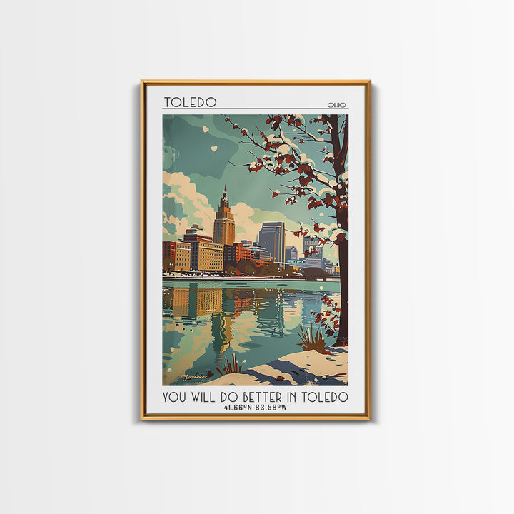 Toledo Travel Poster, Framed Canvas Print, Travel Prints, Landscape Art, Retro Travel Poster, City Travel Poster, Retro Travel Print