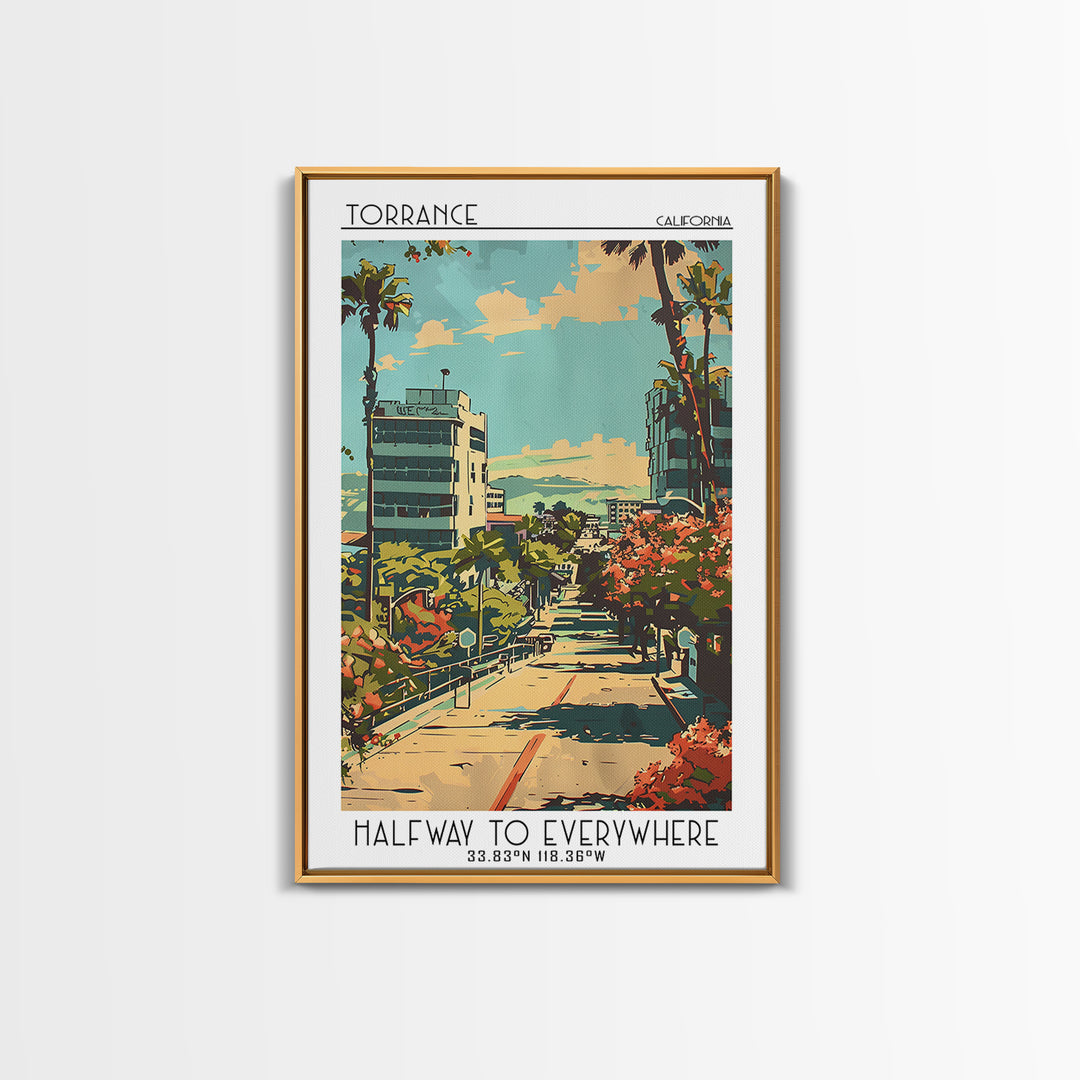 Torrance California Travel Poster, Canvas Print, City Travel Poster, Travel Wall Art, Travel Posters, Wanderlust Gift, Travel Prints