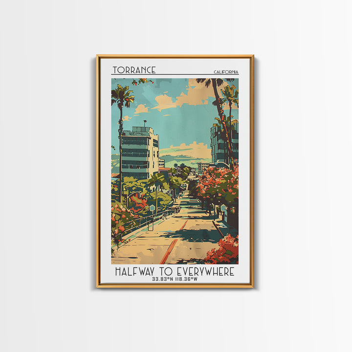 Torrance California Travel Poster, Canvas Print, City Travel Poster, Travel Wall Art, Travel Posters, Wanderlust Gift, Travel Prints