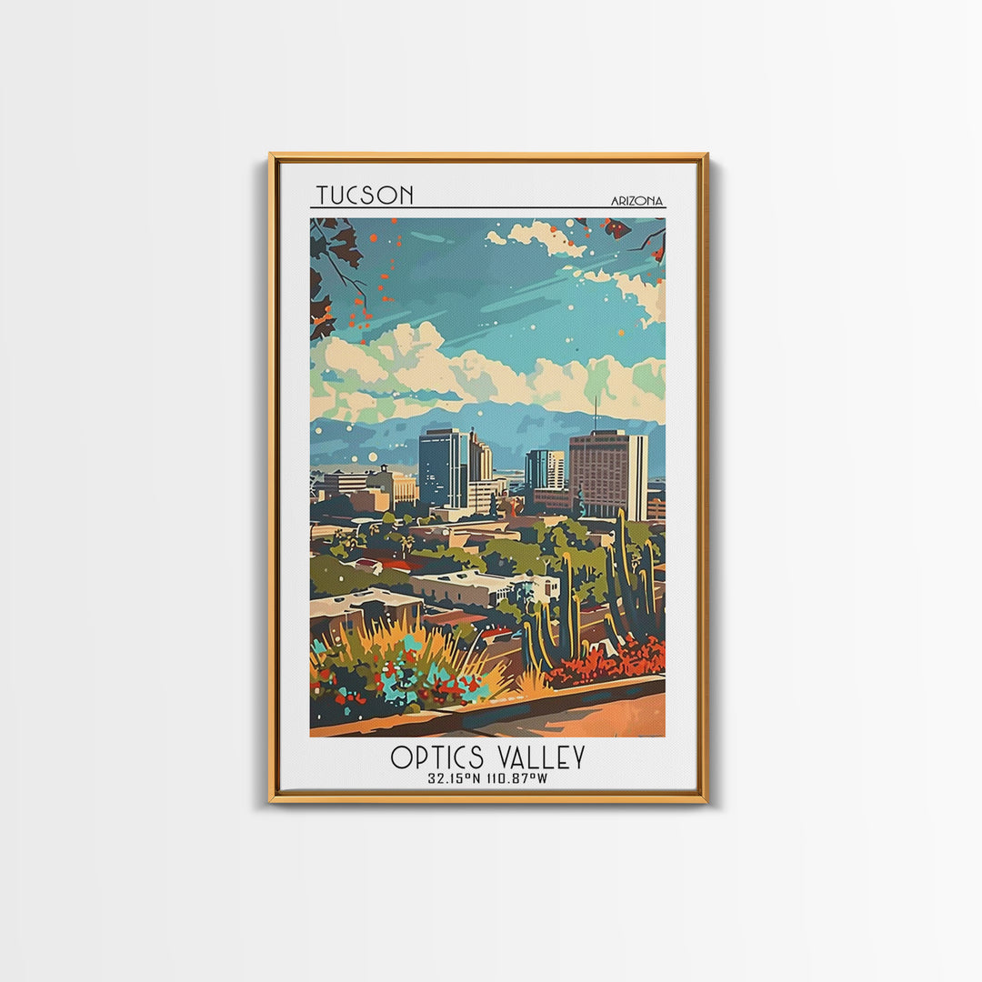 Tucson Travel Poster, Framed Canvas Print, Travel Prints, Landscape Art, Minimalist Poster, Wanderlust Gift, Art Print, Travel Decor