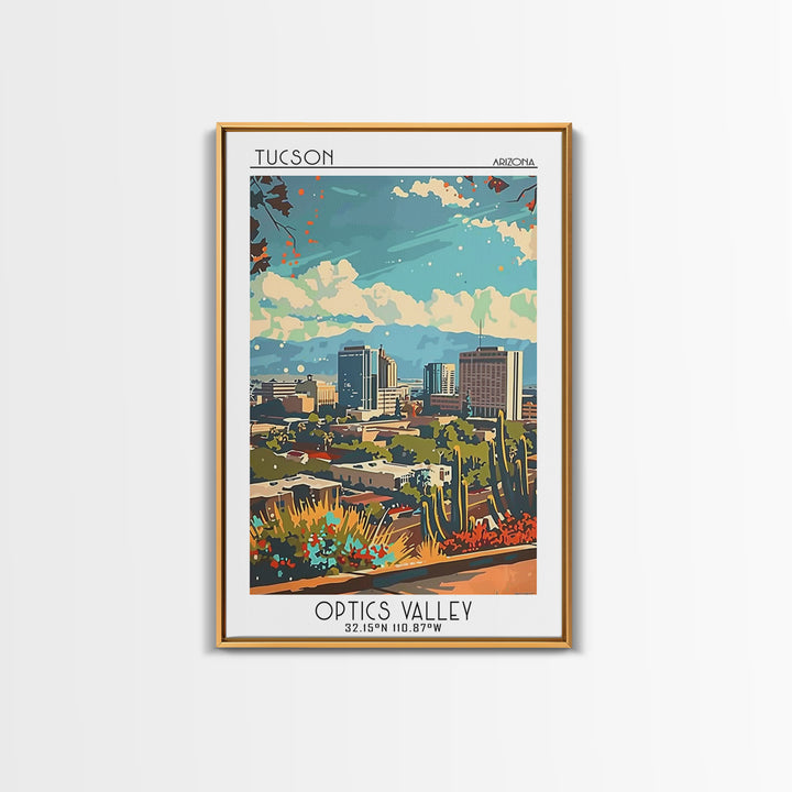 Tucson Travel Poster, Framed Canvas Print, Travel Prints, Landscape Art, Minimalist Poster, Wanderlust Gift, Art Print, Travel Decor