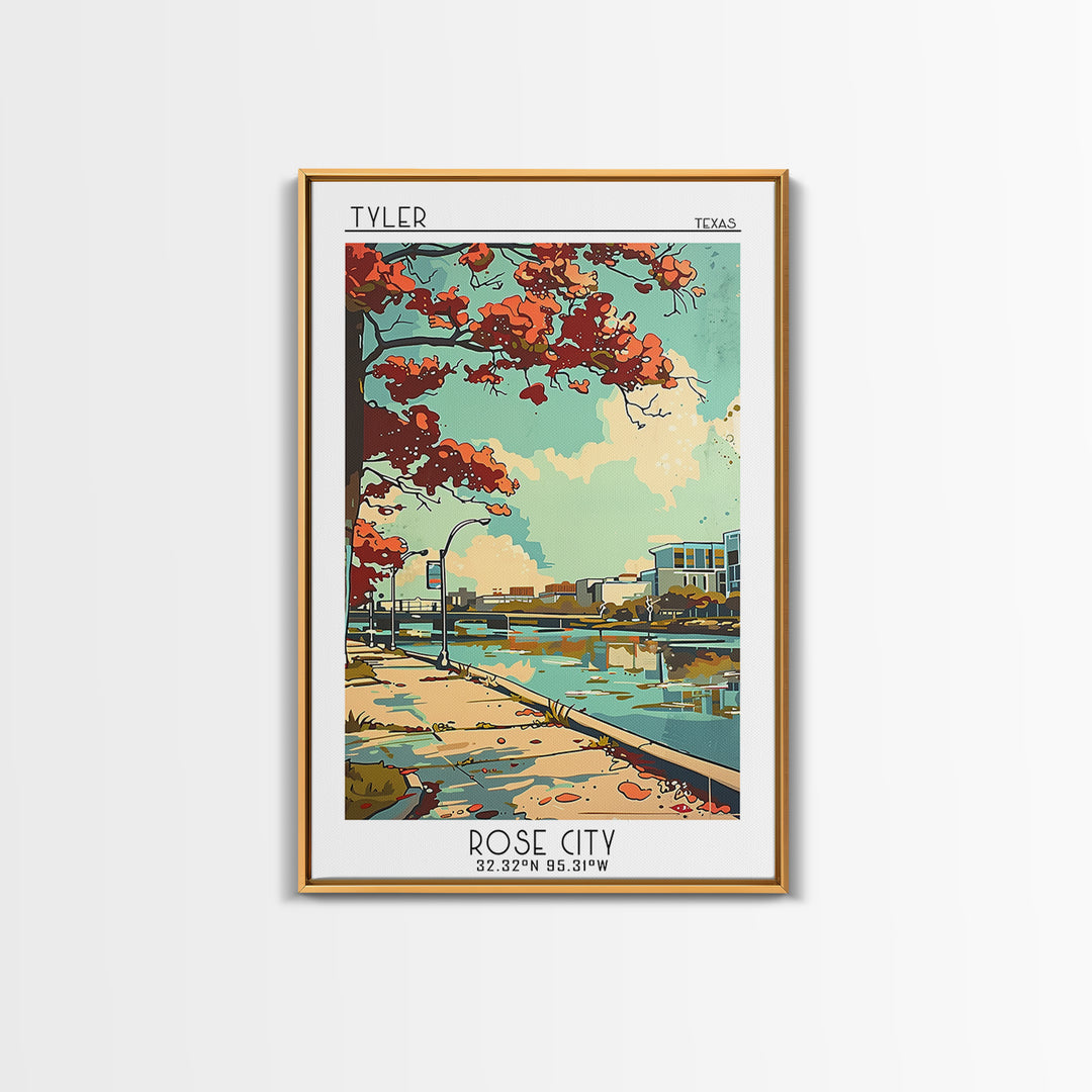 Tyler Texas Travel Poster, Canvas Print, Retro Travel Poster, City Wall Art, Retro Travel Print, Vintage Poster, Wall Art, Art Print