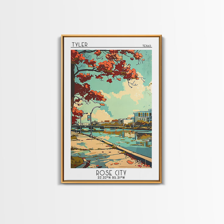 Tyler Texas Travel Poster, Canvas Print, Retro Travel Poster, City Wall Art, Retro Travel Print, Vintage Poster, Wall Art, Art Print