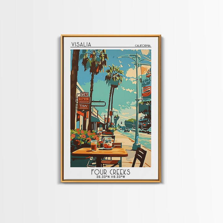 Visalia California Travel Poster, Canvas Print, City Art Print, Travel Wall Art, Travel Print, Wanderlust Gift, Vintage Travel Print