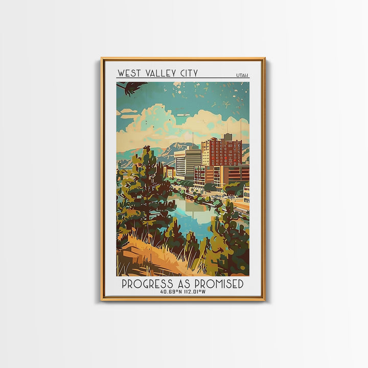 West Valley City Travel Poster, Canvas Print, Retro Travel Poster, City Wall Art, Travel Posters, Minimalist Poster, Travel Wall Art