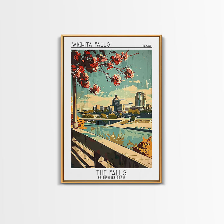 Wichita Falls Texas Travel Poster, Canvas Print, City Art Print, Travel Wall Art, City Illustration, Poster Print, Travel Wall Decor