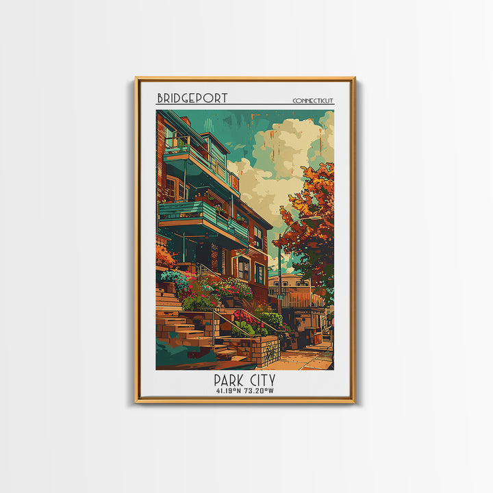 Bridgeport Travel Poster, Canvas Print, Travel Wall Art, City Wall Art, Poster Art, Wall Art, Retro Travel Poster, Modern Wall Decor