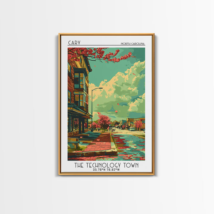 Cary Travel Poster, Canvas Print, City Travel Poster, Travel Wall Art, Travel Prints, Home Office Decor, Gallery Wall Set, Art Print