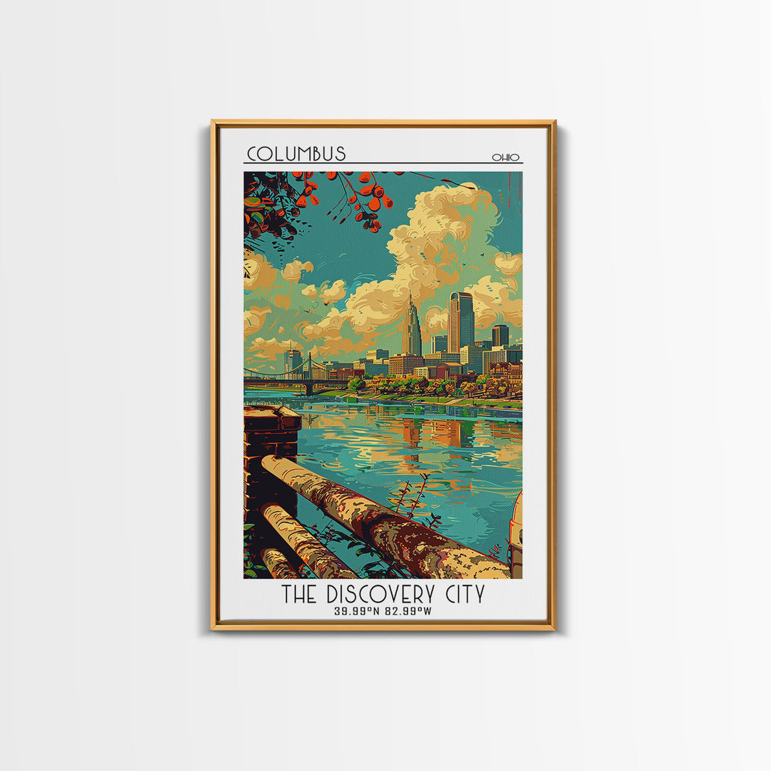 Columbus Ohio Travel Poster, Canvas Print, Poster Print, Travel Wall Art, City Wall Art, Poster Art, Landscape Art, Travel Art Print