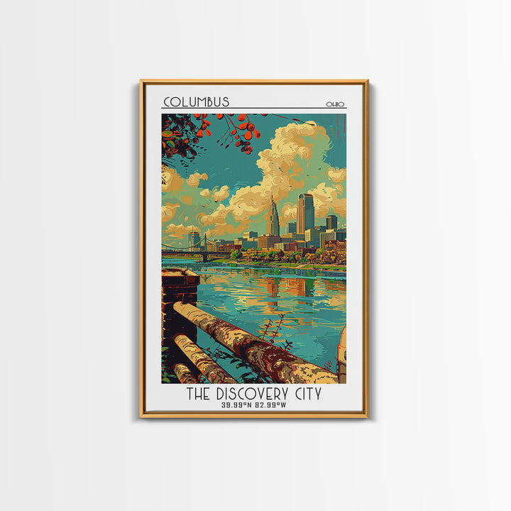 Columbus Ohio Travel Poster, Canvas Print, Poster Print, Travel Wall Art, City Wall Art, Poster Art, Landscape Art, Travel Art Print