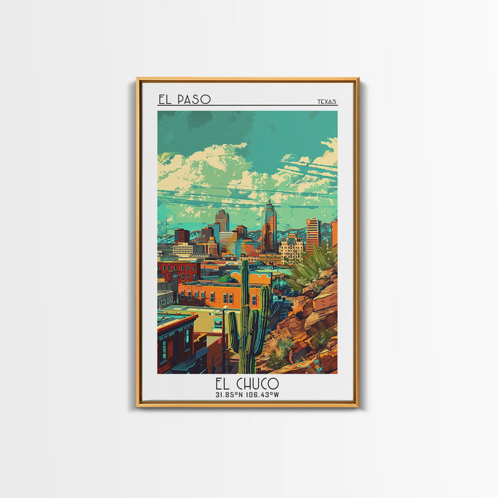 El Paso Travel Poster, Canvas Print, City Art Print, Travel Wall Art, Poster Print, Travel Wall Decor, Poster Art, Colorful Wall Art
