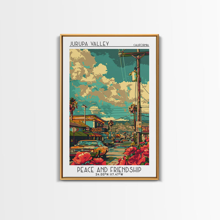 Jurupa Valley Travel Poster, Canvas Print, City Travel Poster, Travel Wall Art, Retro Travel Print, Modern Wall Decor, Landscape Art