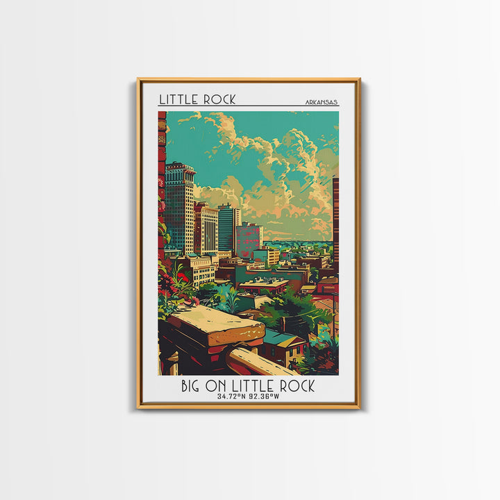 Little Rock Travel Poster, Canvas Print, City Travel Poster, Travel Wall Art, Retro Travel Poster, Retro Travel Print, Travel Prints