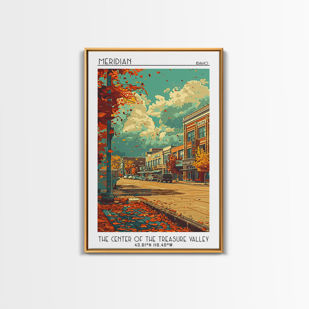 Meridian Travel Poster, Canvas Print, Vintage Travel Print, City Wall Art, Travel Art Print, Vintage City Poster, Vintage Travel Art