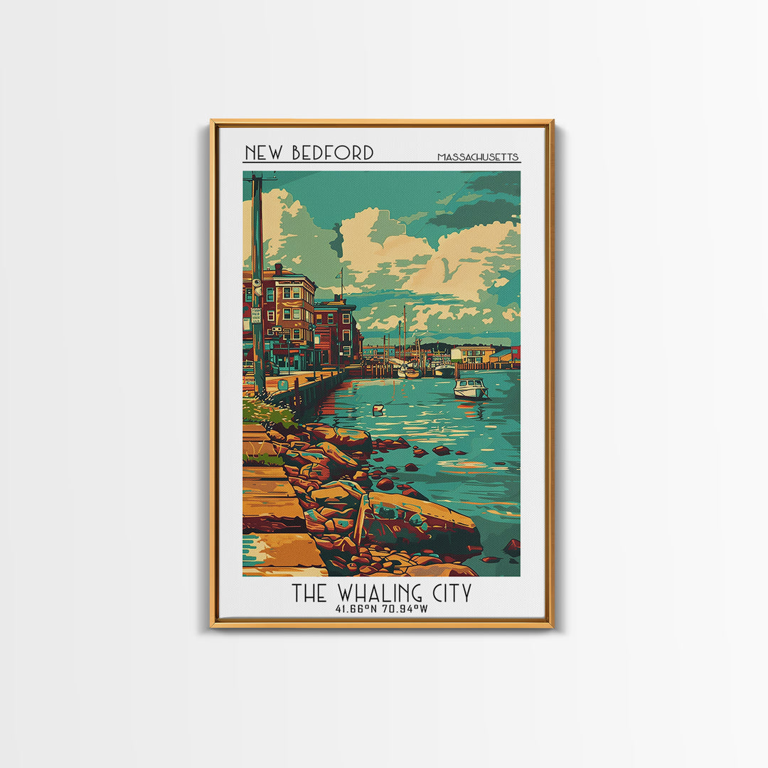 New Bedford Travel Poster, Framed Canvas Print, City Travel Poster, Travel Wall Art, Vintage Posters, Travel Posters, Vintage Poster