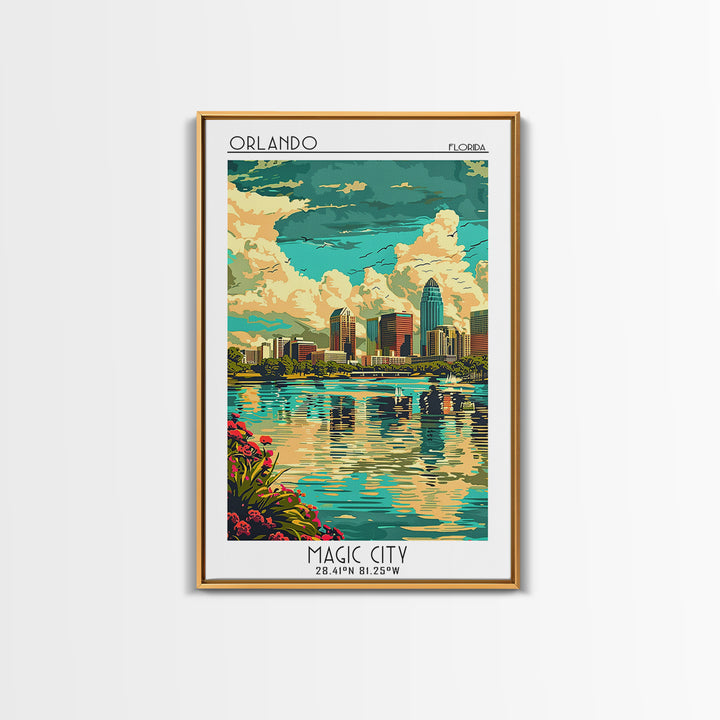 Orlando Travel Poster, Canvas Print, Retro Wall Art, Travel Print, Travel Posters, Retro Travel Print, Home Decor, Travel Wall Decor