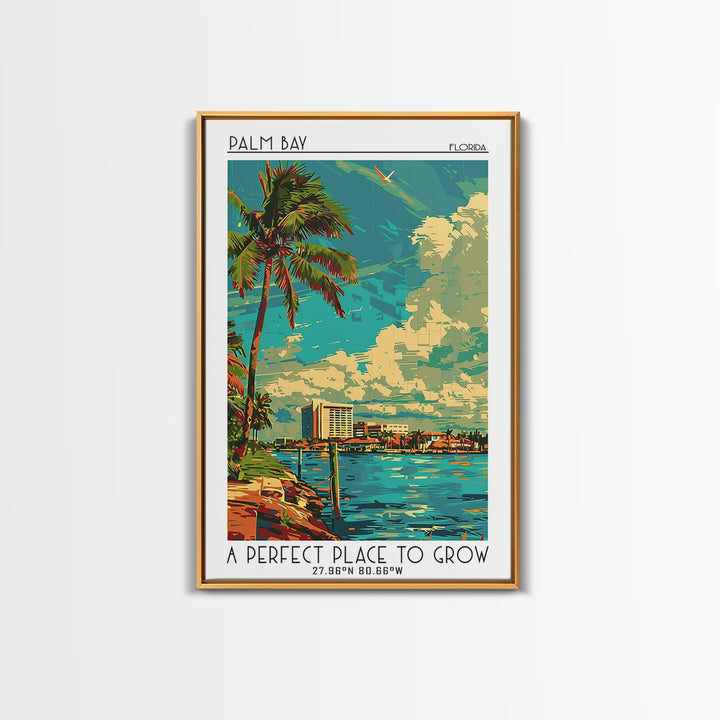 Palm Bay Travel Poster, Canvas Print, City Art Print, Travel Wall Art, Modern Wall Decor, Travel Art Print, City Wall Art, Art Print