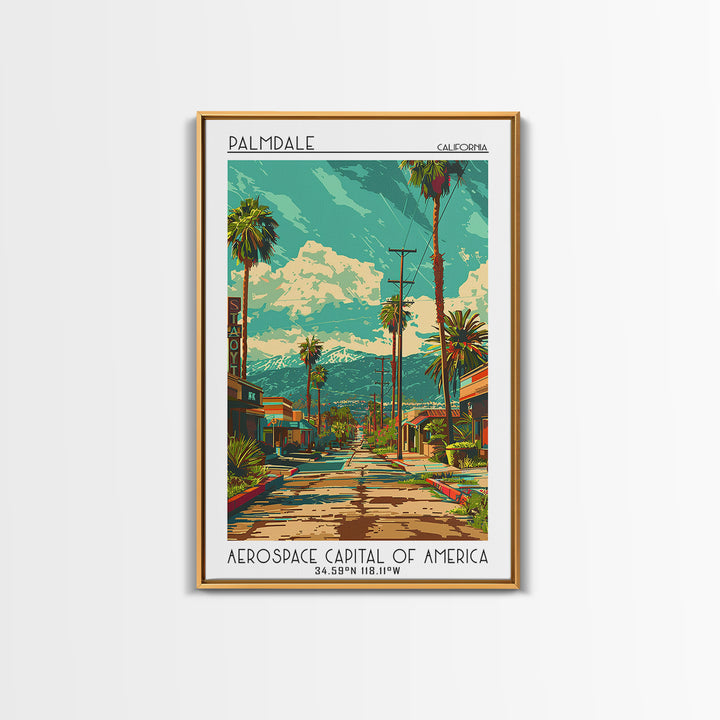 Palmdale Travel Poster, Canvas Print, City Art Print, Travel Wall Art, Travel Print, Travel Art Print, Home Decor, Travel Wall Decor