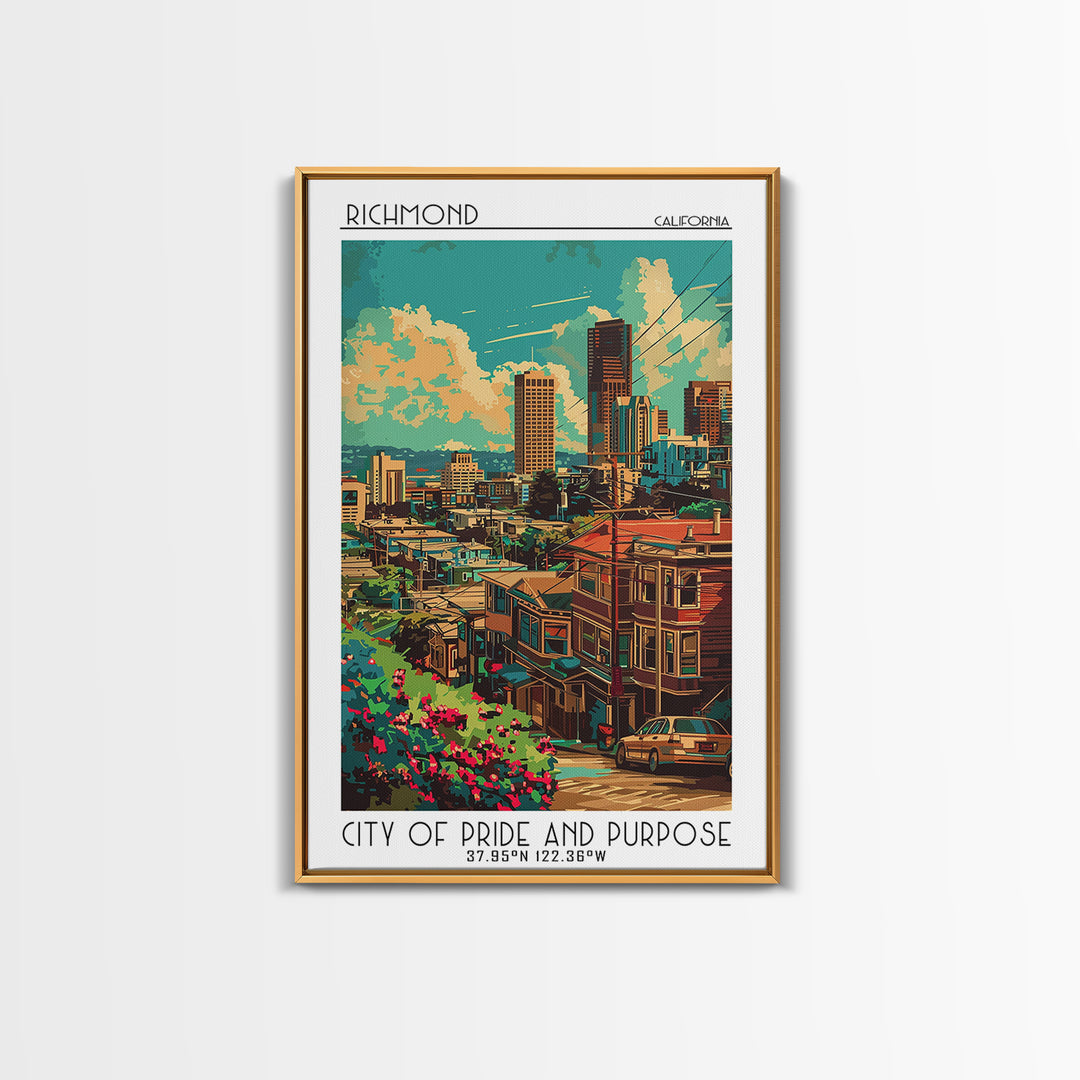 Richmond Travel Poster, Canvas Print, Travel Wall Art, City Wall Art, Vintage Posters, Vintage Travel Art, Wanderlust Gift, Wall Art