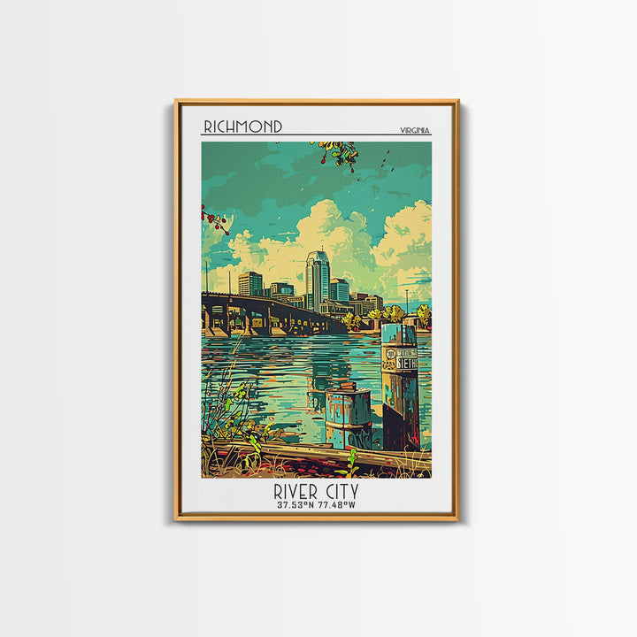 Richmond Virginia Travel Poster, Framed Canvas Print, Poster Print, Travel Wall Art, Home Office Decor, Travel Print, Travel Posters