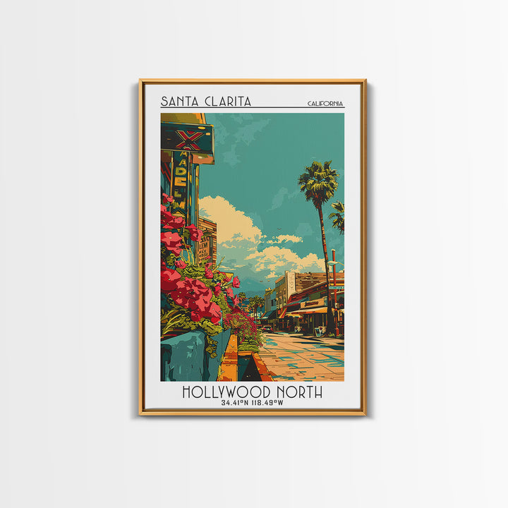 Santa Clarita Travel Poster, Framed Canvas Print, City Travel Poster, Vintage City Poster, Vintage Poster, Wall Art, Wanderlust Gift