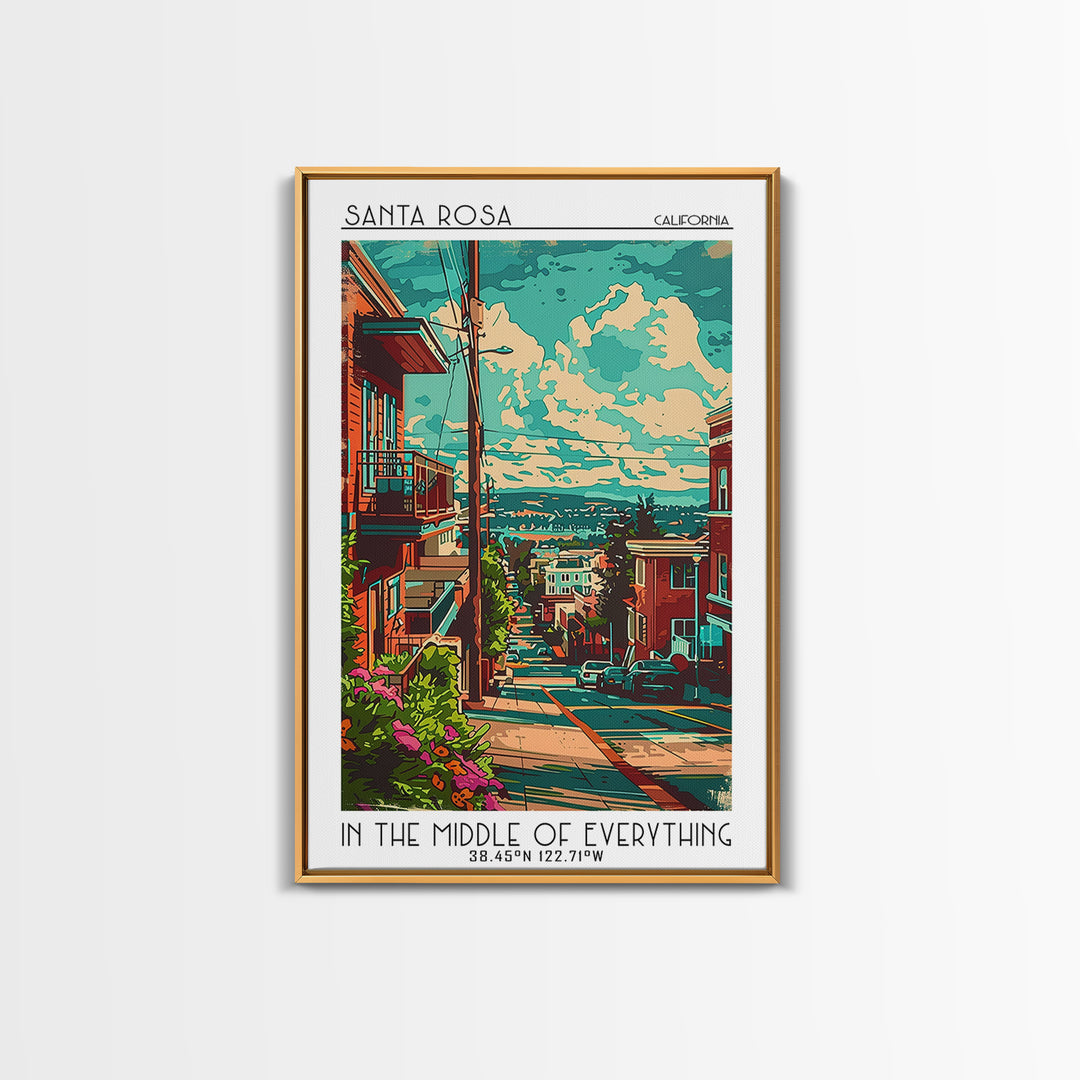 Santa Rosa Travel Poster, Canvas Print, Poster Print, Travel Wall Art, Vintage Travel Art, Mid Century Wall Art, Retro Travel Poster