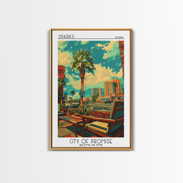 Sparks Travel Poster, Framed Canvas Print, City Travel Poster, Travel Wall Art, Travel Print, City Art Print, Wall Art, Poster Print