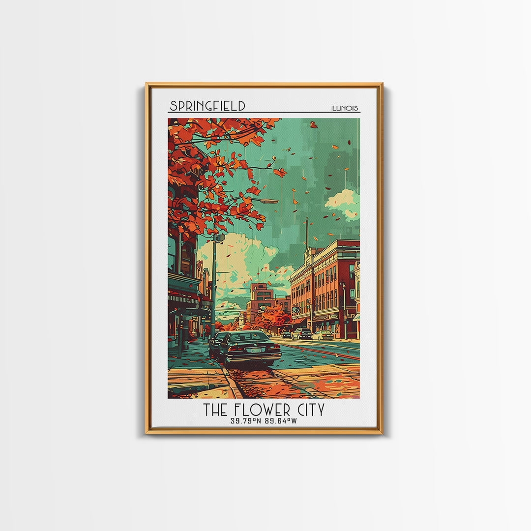 Springfield Travel Poster, Canvas Print, City Travel Poster, Vintage City Poster, Wanderlust Gift, Vintage Travel Art, Travel Prints