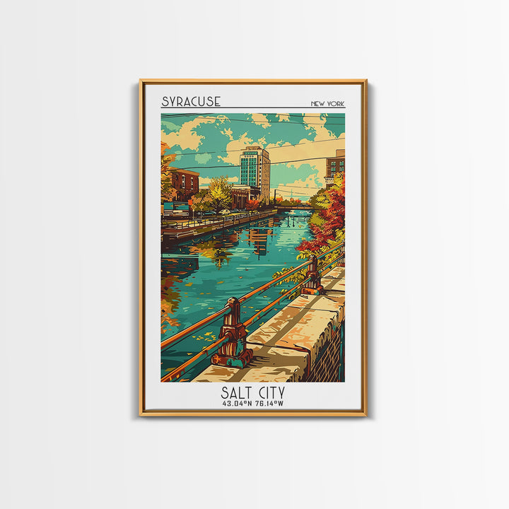 Syracuse Travel Poster, Framed Canvas Print, Travel Wall Art, City Wall Art, Travel Wall Decor, Travel Art Print, City Travel Poster
