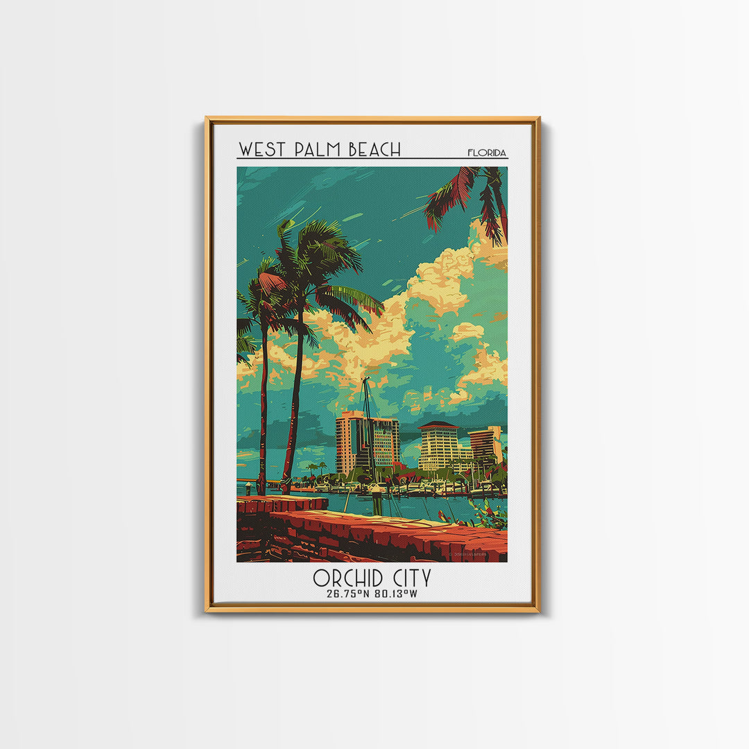 West Palm Beach Travel Poster, Canvas Print, City Travel Poster, Travel Wall Art, Travel Posters, Retro Travel Poster, Travel Prints