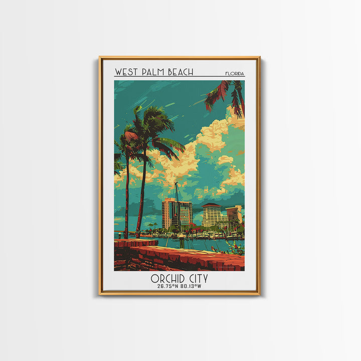 West Palm Beach Travel Poster, Canvas Print, City Travel Poster, Travel Wall Art, Travel Posters, Retro Travel Poster, Travel Prints