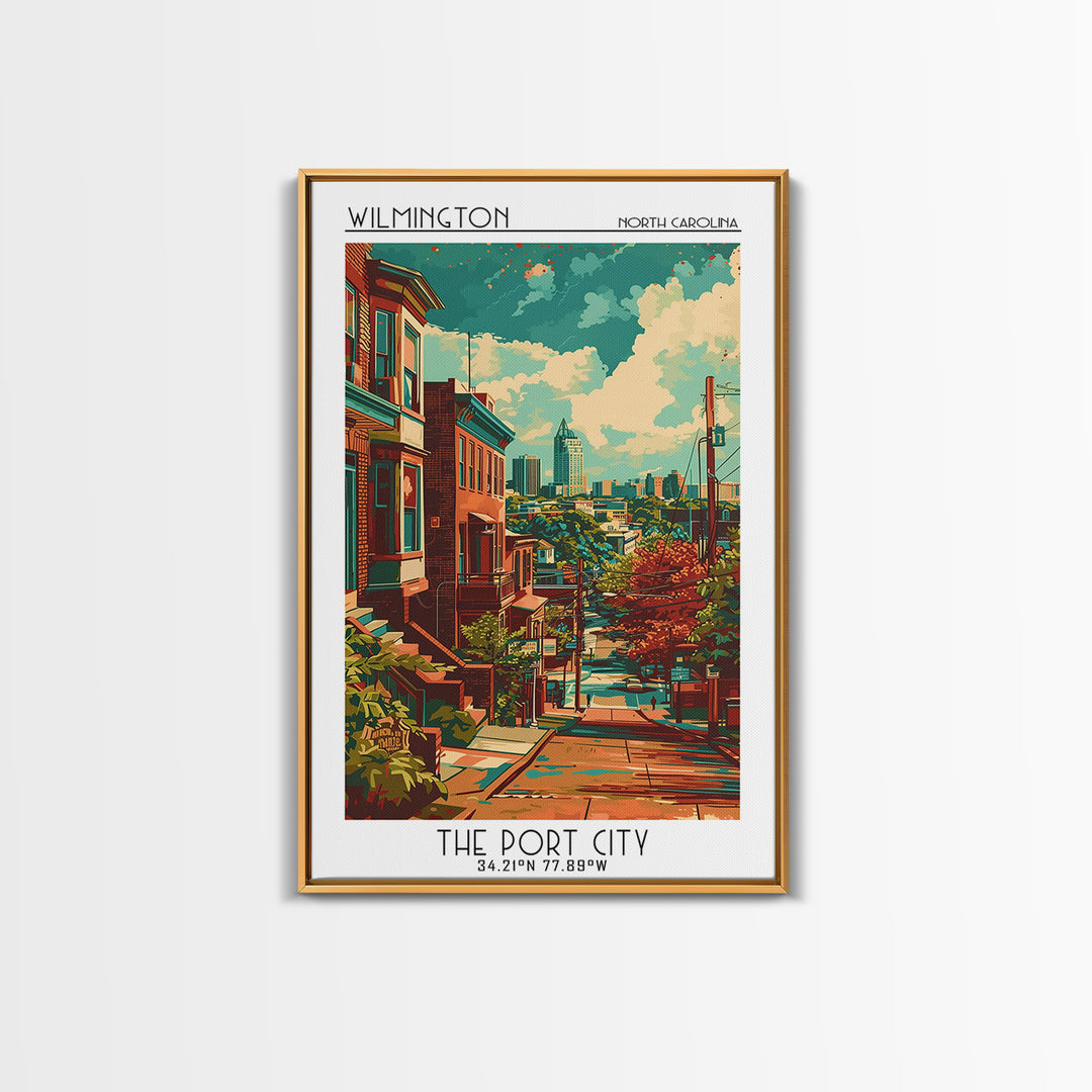 Wilmington Travel Poster, Canvas Print, Poster Print, Travel Wall Art, Watercolor Cityscape, Travel Posters, Travel Decor, Art Print
