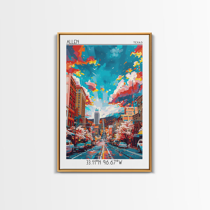 Allentown Travel Poster, Canvas Print, Travel Prints, Landscape Art, Travel Print, City Travel Poster, Vintage Poster, City Wall Art