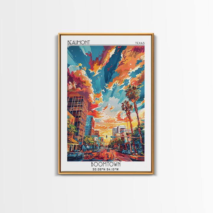 Beaumont Travel Poster, Canvas Print, Retro Wall Art, Travel Print, City Art Print, Art Print, Mid Century Wall Art, Vintage Posters