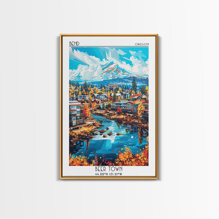 Bend Travel Poster, Canvas Print, City Art Print, Travel Wall Art, Minimalist Poster, Vintage City Poster, Wall Art, Vintage Posters