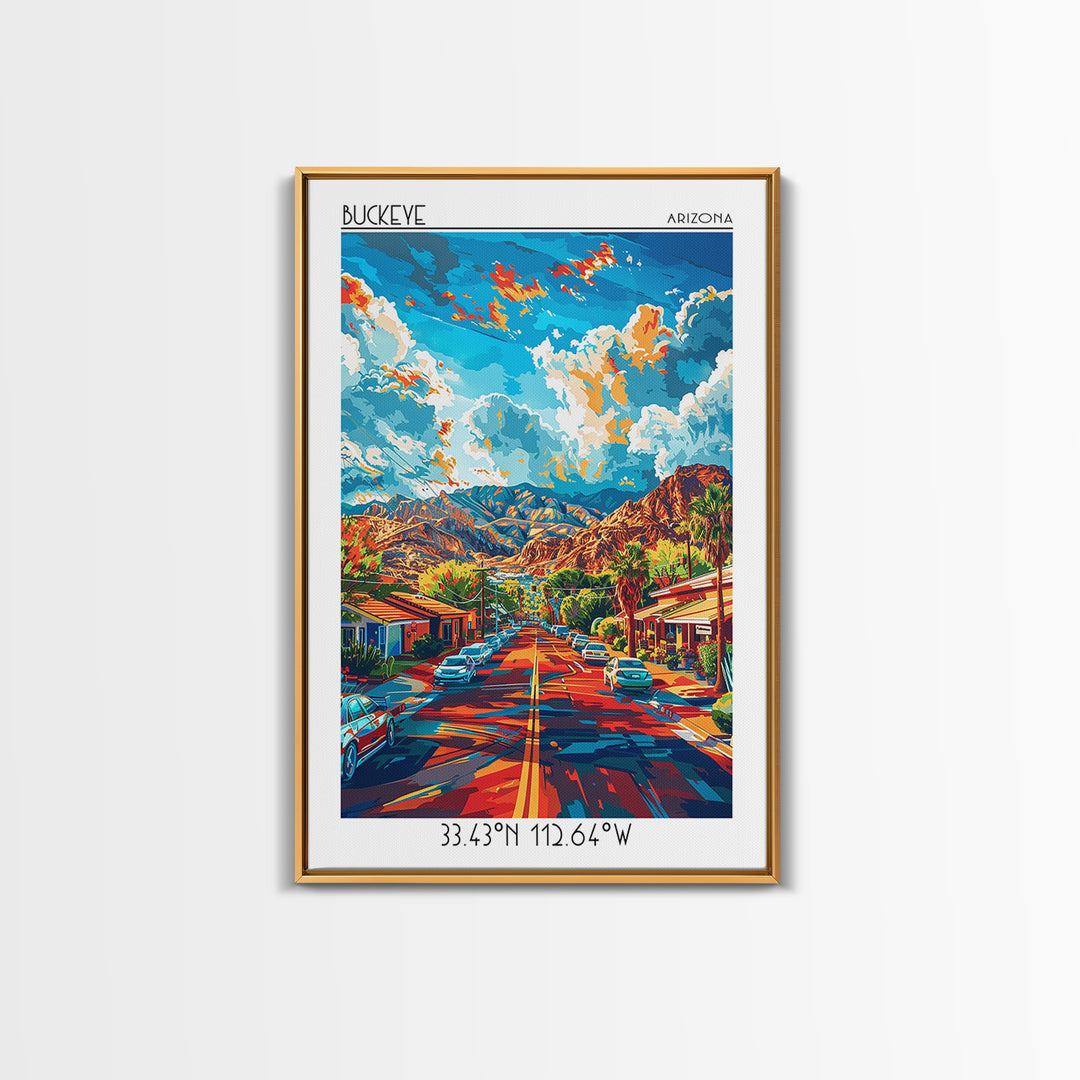 Buckeye Travel Poster, Canvas Print, Travel Prints, Landscape Art, Art Print, Vintage Travel Art, Retro Wall Art, Retro Travel Print