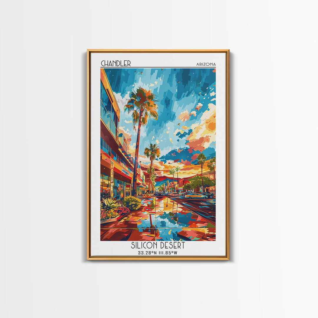 Chandler Travel Poster, Canvas Print, City Travel Poster, Travel Wall Decor, City Illustration, Modern Wall Decor, Minimalist Poster