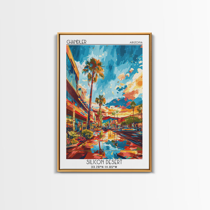 Chandler Travel Poster, Canvas Print, City Travel Poster, Travel Wall Decor, City Illustration, Modern Wall Decor, Minimalist Poster
