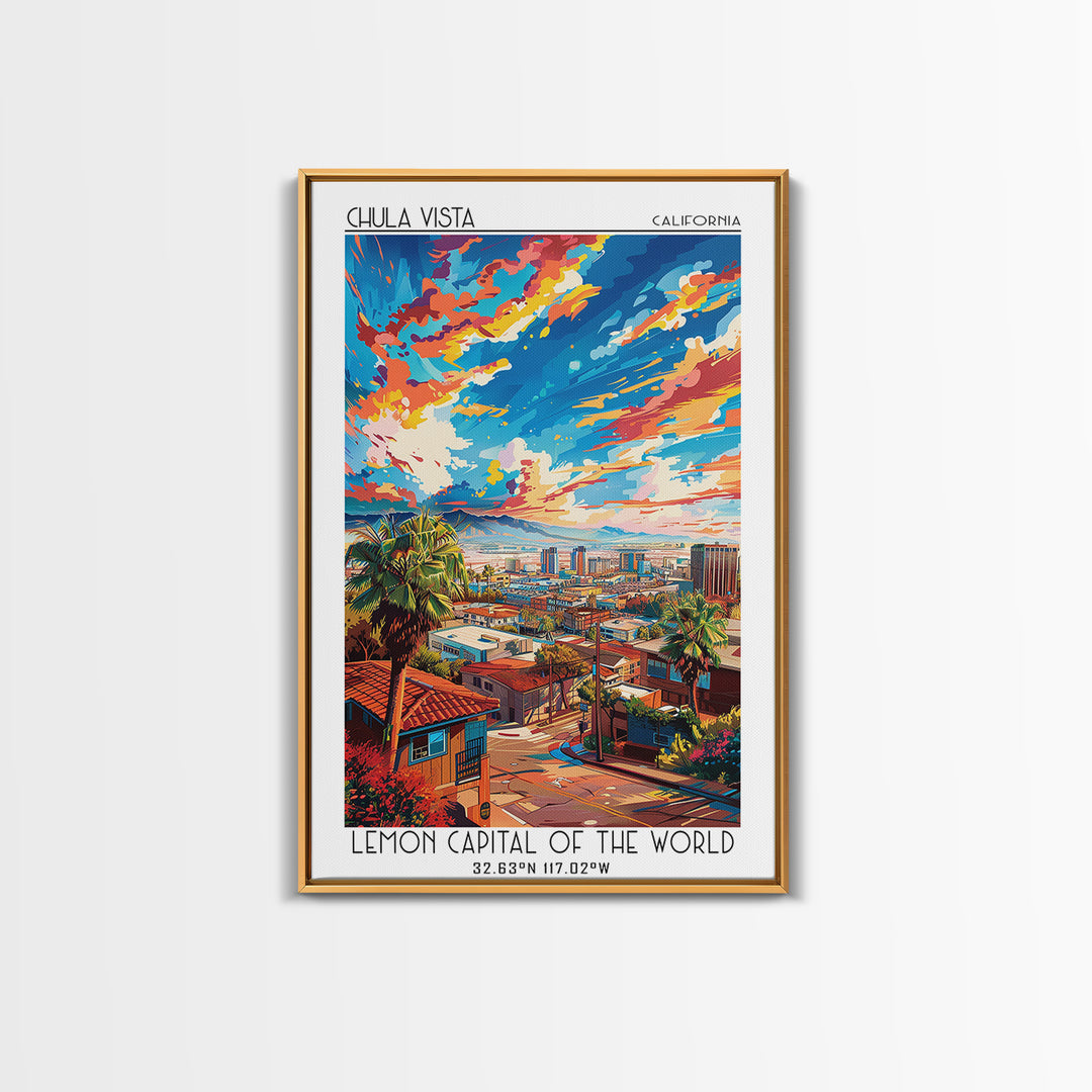 Chula Vista Travel Poster, Canvas Print, Poster Print, Travel Wall Art, Travel Decor, Retro Travel Print, Wall Art, Gallery Wall Set