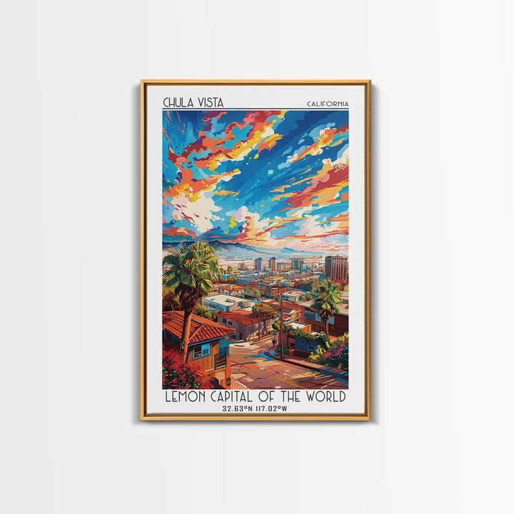 Chula Vista Travel Poster, Canvas Print, Poster Print, Travel Wall Art, Travel Decor, Retro Travel Print, Wall Art, Gallery Wall Set