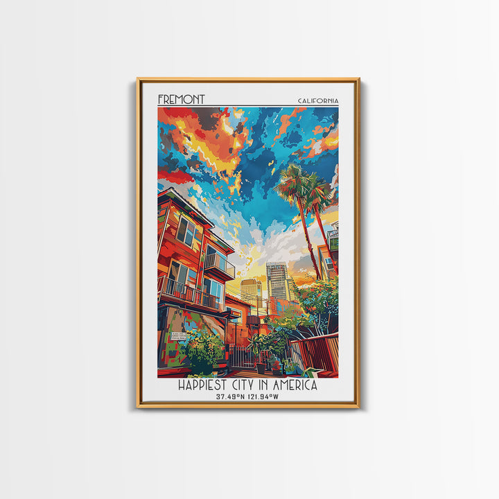 Fremont Travel Poster, Canvas Print, Vintage Travel Print, City Wall Art, Vintage Posters, Living Room Wall Art, Retro Travel Poster