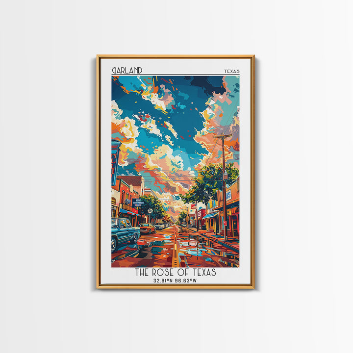 Garland Travel Poster, Canvas Print, City Travel Poster, Travel Wall Decor, Gallery Wall Set, Travel Art Print, Mid Century Wall Art