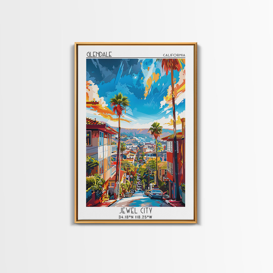 Glendale California Travel Poster, Canvas Print, Travel Art Print, Modern Wall Decor, Minimalist Poster, Travel Print, Travel Prints