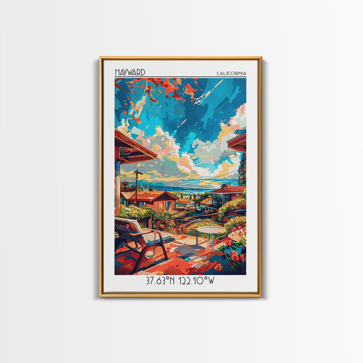 Hayward Travel Poster, Canvas Print, Retro Wall Art, Travel Print, Vintage Posters, City Wall Art, Travel Prints, City Travel Poster