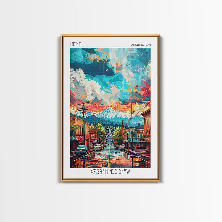Kent Travel Poster, Canvas Print, City Travel Poster, Vintage City Poster, Retro Travel Poster, Living Room Wall Art, Retro Wall Art