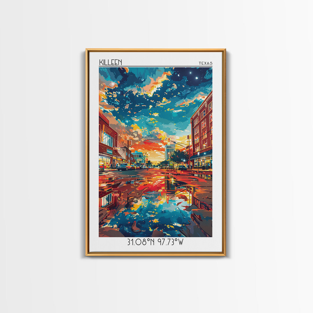 Killeen Travel Poster, Canvas Print, City Art Print, Travel Wall Art, Art Print, Home Office Decor, Landscape Art, Minimalist Poster