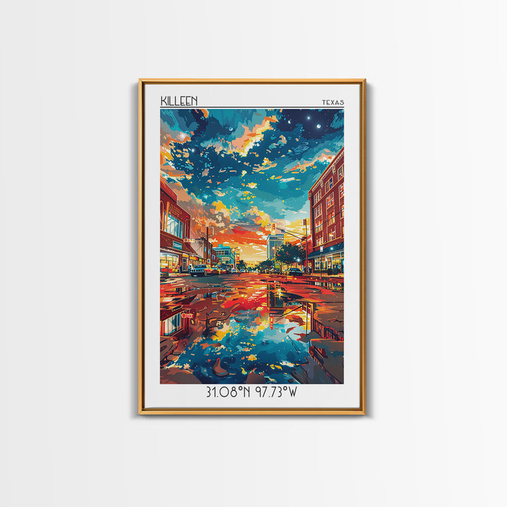 Killeen Travel Poster, Canvas Print, City Art Print, Travel Wall Art, Art Print, Home Office Decor, Landscape Art, Minimalist Poster